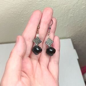 Black and Silver Celtic Earrings